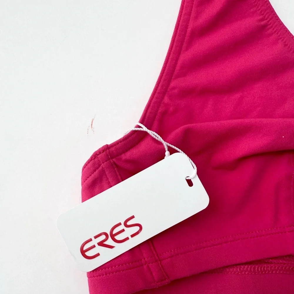 NWT ERES “Pop Roller” Button Detailed Halter Bikini Top Fuchsia Pink Full Cup - Picture 9 of 16